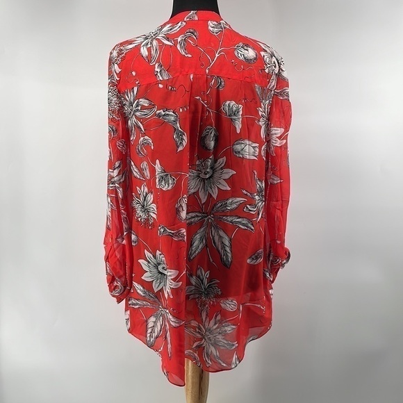 ANTHROPOLOGIE leifsdottir blouse button front 100% silk floral top flowy sz 6 - Picture 11 of 11